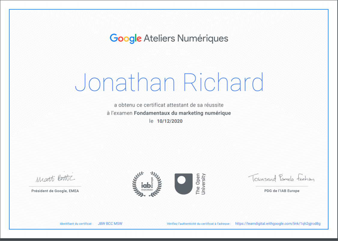 Google marketing numérique